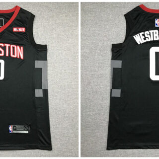 Rockets 0 Russell Westbrook Black Nike Authentic Jersey