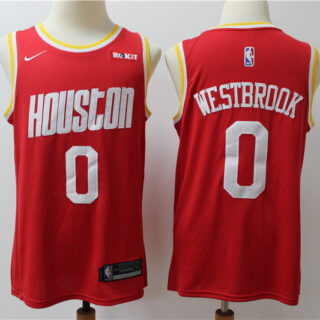 Rockets 0 Russell Westbrook Red Nike Retro Swingman Jersey