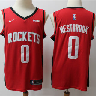 Rockets 0 Russell Westbrook Red Nike Swingman Jersey