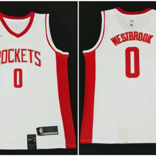 Rockets 0 Russell Westbrook White Nike Swingman Jersey
