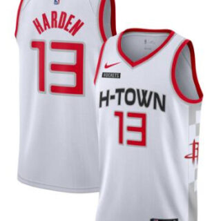 Rockets 13 James Harden White Nike City Edition Swingman Jersey
