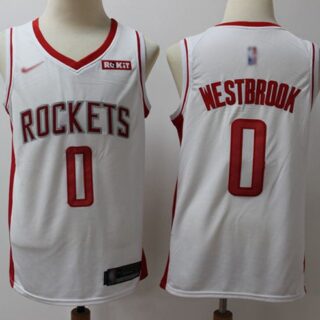 Rockets #0 Russell Westbrook White Basketball Swingman Association Edition 2019 2020 Jersey