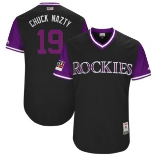 Rockies 19 Charlie Blackmon Chuck Nazty Black 2018 Players' Weekend Authentic Team Jersey