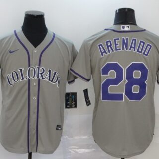 Rockies 28 Nolan Arenado Gray 2020 Nike Cool Base Jersey