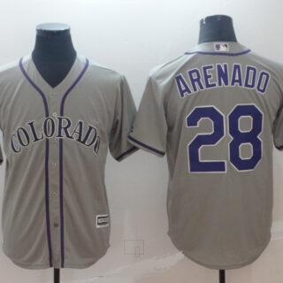 Rockies 28 Nolan Arenado Gray Cool Base Jersey