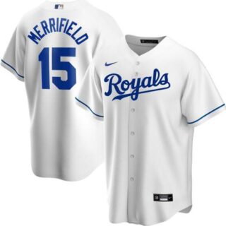 Royals 15 Whit Merrifield White 2020 Nike Cool Base Jersey