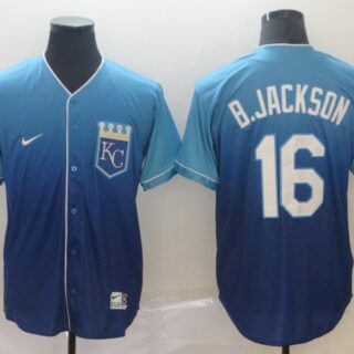 Royals 16 Bo Jackson Blue Drift Fashion Jersey