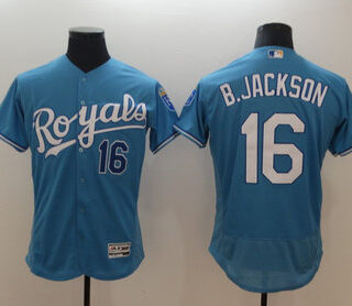 Royals 16 Bo Jackson Light Blue Flexbase Jersey