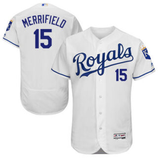 Royals #15 Whit Merrifield White Flexbase Authentic Collection Stitched Baseball Jersey