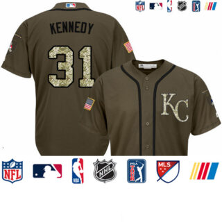 Royals #31 Ian Kennedy Green Salute to Service Stitched Baseball Jersey