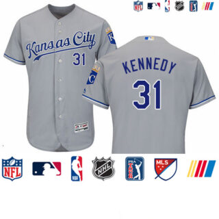 Royals #31 Ian Kennedy Grey Flexbase Authentic Collection Stitched Baseball Jersey
