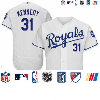 Royals #31 Ian Kennedy White Flexbase Authentic Collection Stitched Baseball Jersey