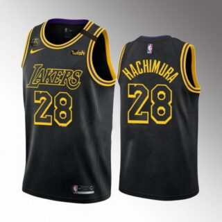 Men's Rui Hachimura Los Angeles Lakers Black #28 Mamba Inspired Jersey