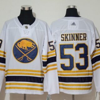 Sabres #53 Jeff Skinner White 50th Season Authentic Stitched Hockey Jersey