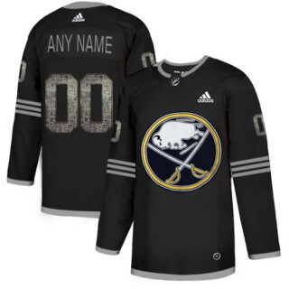 Sabres Black Shadow Logo Print Men's Customized Adidas Jersey