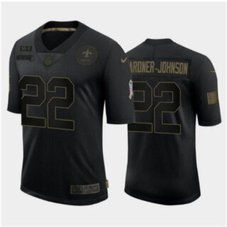 Saints #22 Chauncey Gardner-Johnson Black Salute to Service Jersey