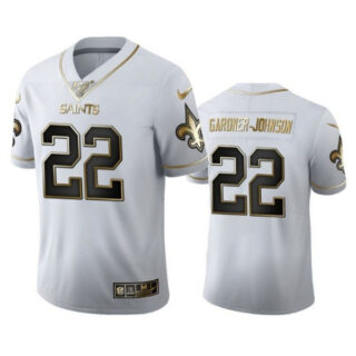 Saints #22 Chauncey Gardner-Johnson White Gold Jersey