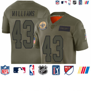 Saints #43 Marcus Williams Camo Men's Stitched Football Limited 2019 Salute To Service Jersey