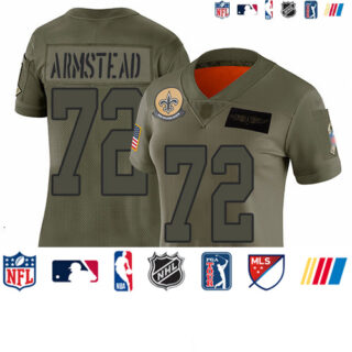 Saints #72 Terron Armstead Camo Women's Stitched Football Limited 2019 Salute to Service Jersey