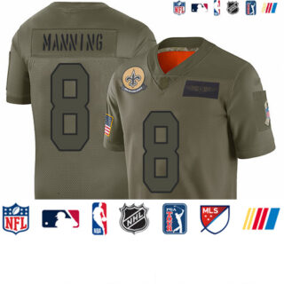 Saints #8 Archie Manning Camo Men's Stitched Football Limited 2019 Salute To Service Jersey