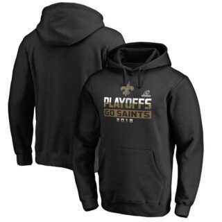 Saints Black 2018 NFL Playoffs Men's Pullover Hoodie