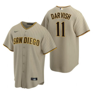 San Diego #11 Padres Yu Darvish Sand Brown Trade Alternate Coolbase Jersey
