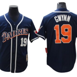 San Diego Padres - Tony Gwynn #19 Cool Base Men's Stitched Navy Jersey