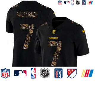San Francisco 49ers #7 Colin Kaepernick Men's Black Nike Flocked Lightning Vapor Limited NFL Jersey