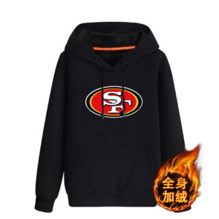San Francisco 49ers Black Men's Winter Thicken NFL Pullover Hoodie