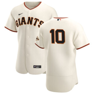 San Francisco Giants #10 Evan Longoria Men's Nike Cream Home 2020 Authentic Player MLB Jersey