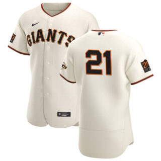San Francisco Giants #21 Joey Bart Men's Nike Cream Home 2020 Authentic 20 at 24 Patch Player MLB Jersey