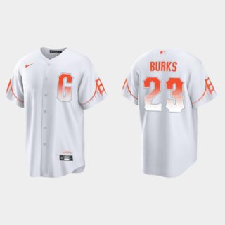 San Francisco Giants #23 Ellis Burks Men's 2021 City Connect White Fan's Version Jersey