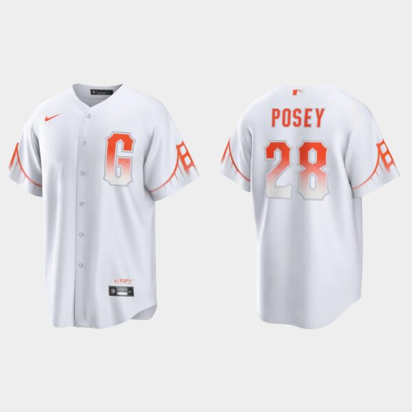San Francisco Giants #28 Buster Posey Men's 2021 City Connect White Fan's Version Jersey