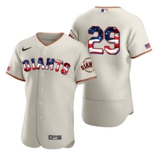 San Francisco Giants #29 Jeff Samardzija Men's Nike Cream Fluttering USA Flag Limited Edition Authentic MLB Jersey