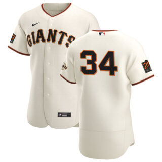 San Francisco Giants #34 Kevin Gausman Men's Nike Cream Home 2020 Authentic 20 at 24 Patch Player MLB Jersey