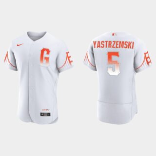 San Francisco Giants #5 Mike Yastrzemski Men's 2021 City Connect Authentic White Jersey