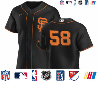San Francisco Giants #58 Trevor Gott Men's Nike Black Alternate 2020 Authentic Player MLB Jersey