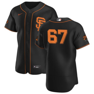 San Francisco Giants #67 Sam Selman Men's Nike Black Alternate 2020 Authentic 20 at 24 Patch Player MLB Jersey