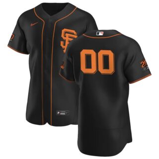 San Francisco Giants Custom Men's Nike Black Alternate 2020 Authentic 20 at 24 Patch Player MLB Jersey