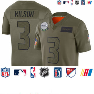 Seahawks #3 Russell Wilson Camo Youth Stitched Football Limited 2019 Salute to Service Jersey