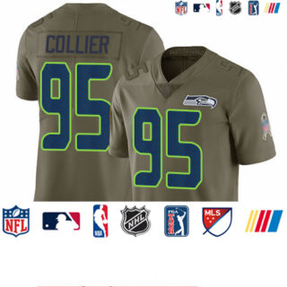 Seahawks #95 L.J. Collier Olive Men's Stitched Football Limited 2017 Salute To Service Jersey
