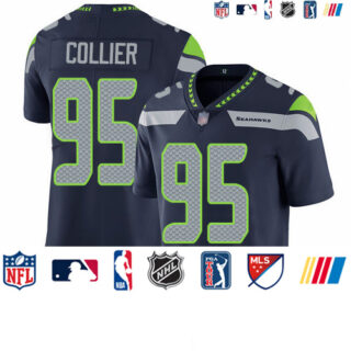 Seahawks #95 L.J. Collier Steel Blue Team Color Youth Stitched Football Vapor Untouchable Limited Jersey