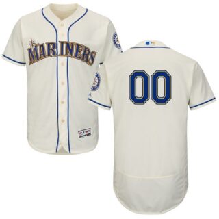 Seattle Mariners Cream Men's Customized Flexbase Jersey