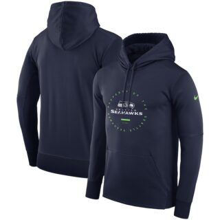 Seattle Seahawks Nike Sideline Property Of Wordmark Logo Performance Pullover Hoodie College Navy