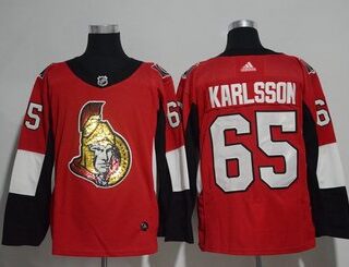 Senators 65 Erik Karlsson Red Glittery Edition Adidas Jersey