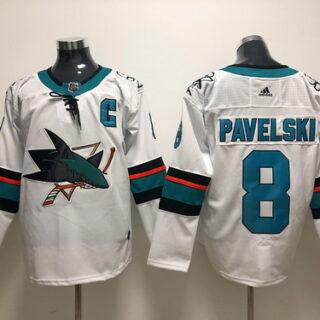 Sharks 8 Joe Pavelski White Adidas Jersey