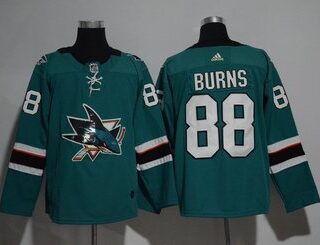 Sharks 88 Brent Burns Teal Glittery Edition Adidas Jersey