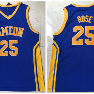 Simeon 25 Derrick Rose Blue High School Mesh Basketball Jersey
