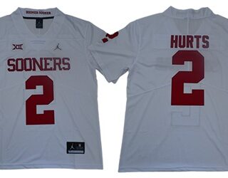 Sooners #2 Jalen Hurts White Jordan Brand Limited Stitched College Jersey