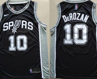 Spurs 10 DeMar DeRozan Black Nike Swingman Jersey